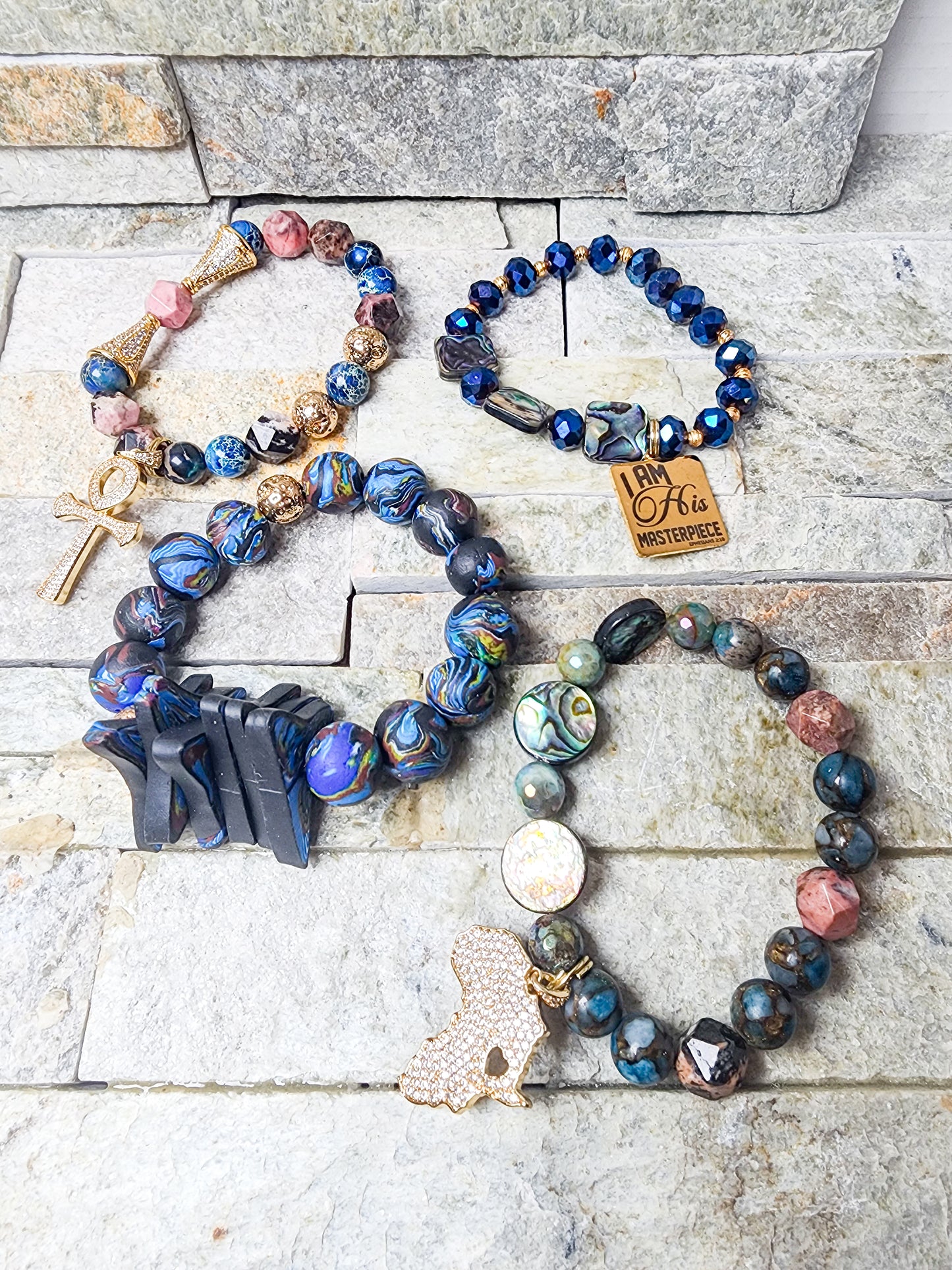 Sinful | Handcrafted Polymer & Crystal Bracelet Stacks
