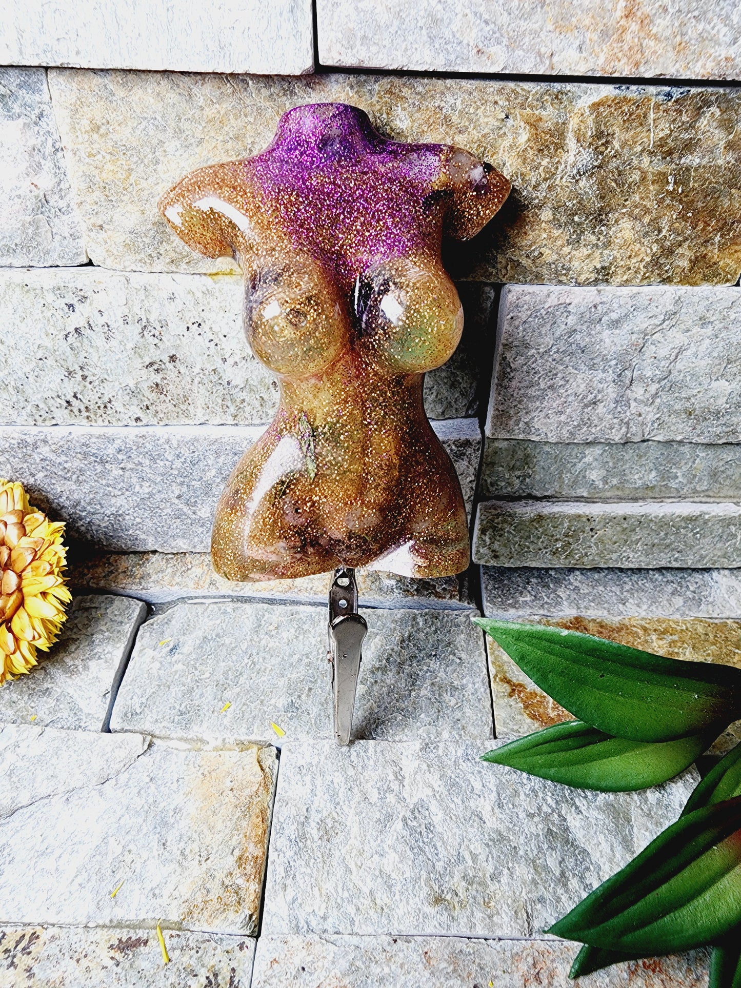 Ombre Goddess Glow Resin Nail Saver & Card Holder Clip
