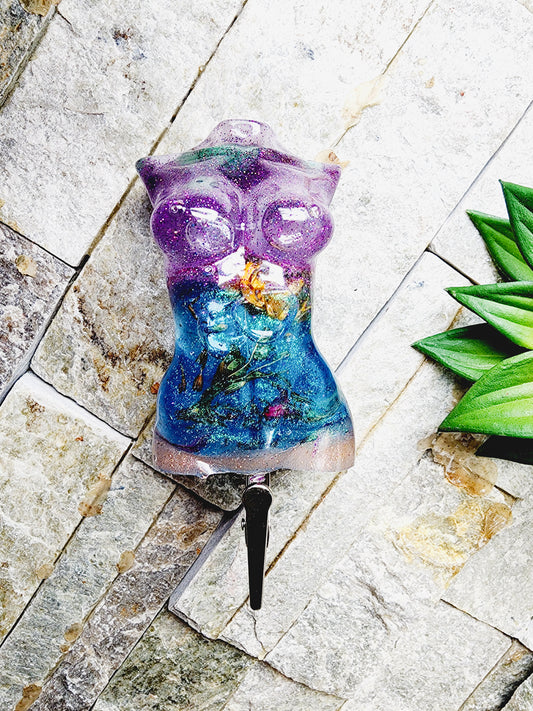 Andromeda | Goddess Glow UV Resin Nail Saver & Cardholder Clip