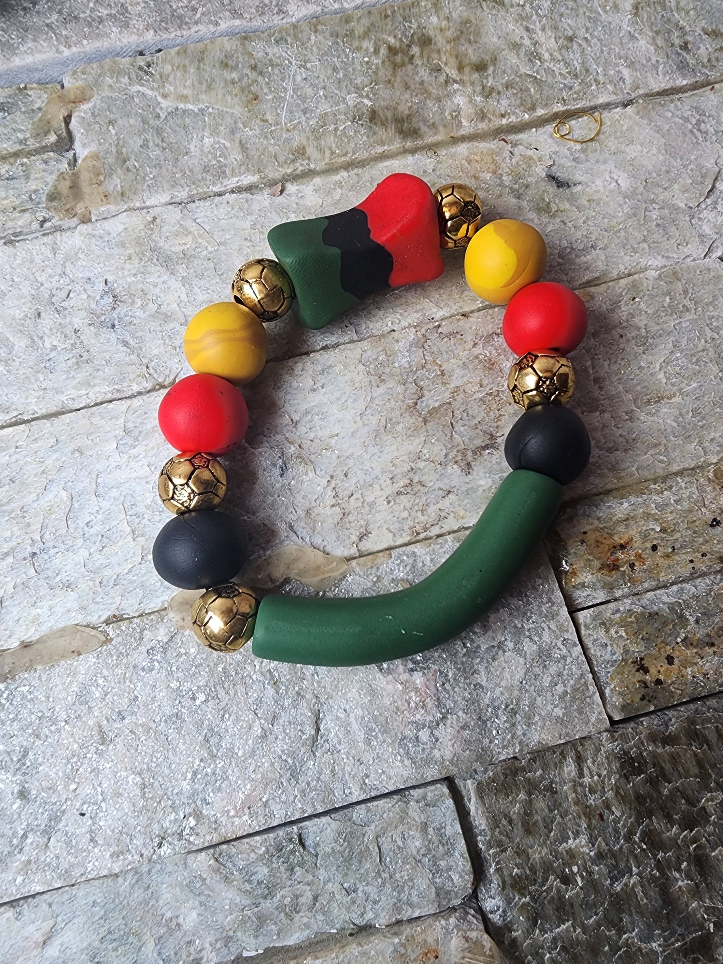 Pan-African colored polymer clay bracelets