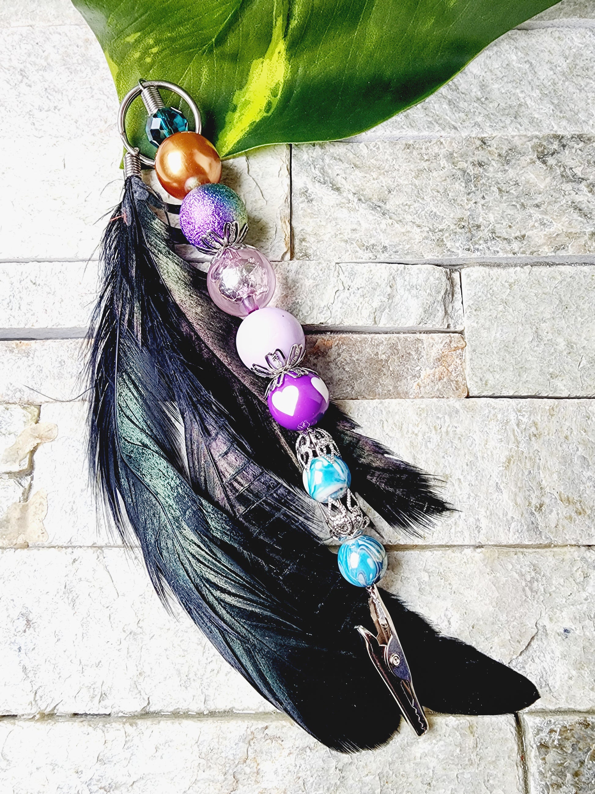 beaded card clip for long nails