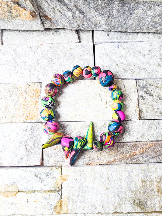 Spike-shaped colorful clay beads
