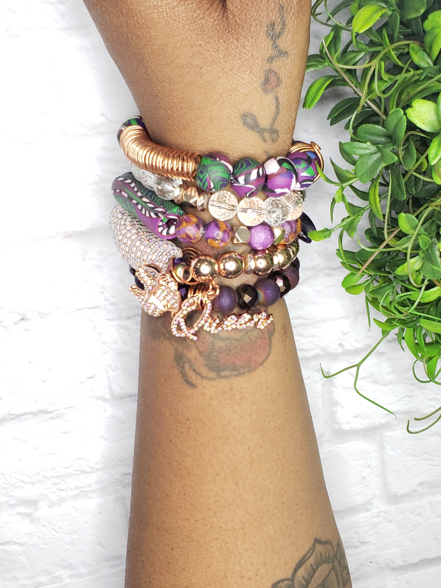 Eros | Handcrafted Polymer & Crystal Bracelet Stacks