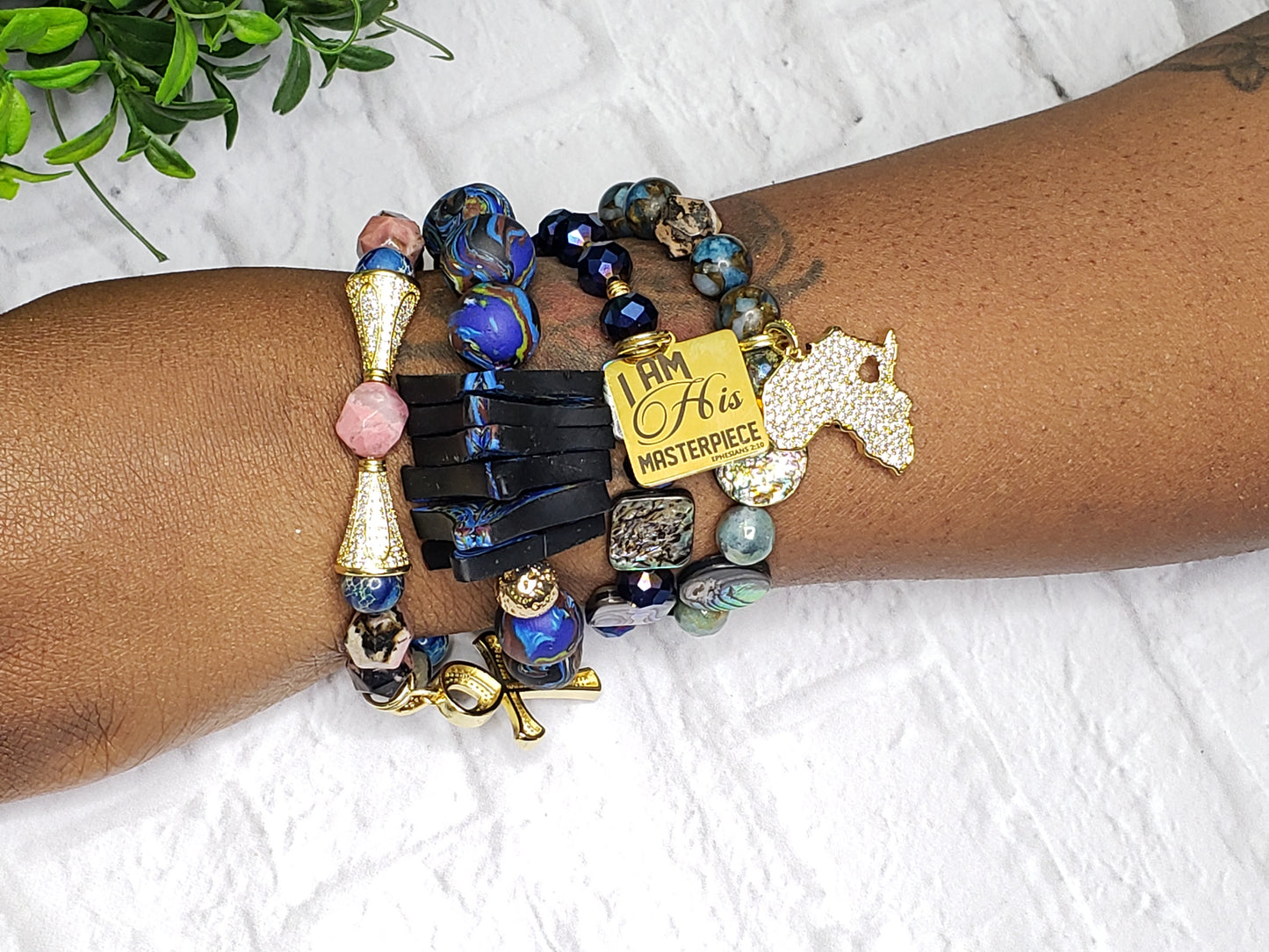 Sinful | Handcrafted Polymer & Crystal Bracelet Stacks
