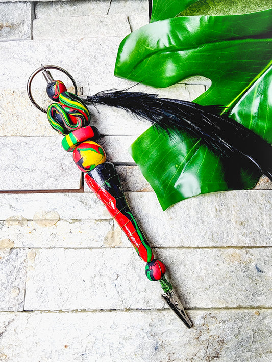 Comet | African-Inspired Polymer Clay Weed Clips
