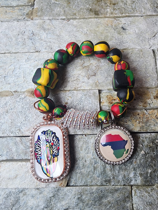 Isis Pan African-Hued Handcrafted Polymer Clay Bracelets:
