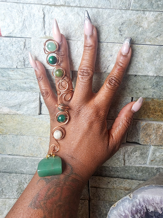 Stone Clutch | Crystal-Infused Copper Charm Ring