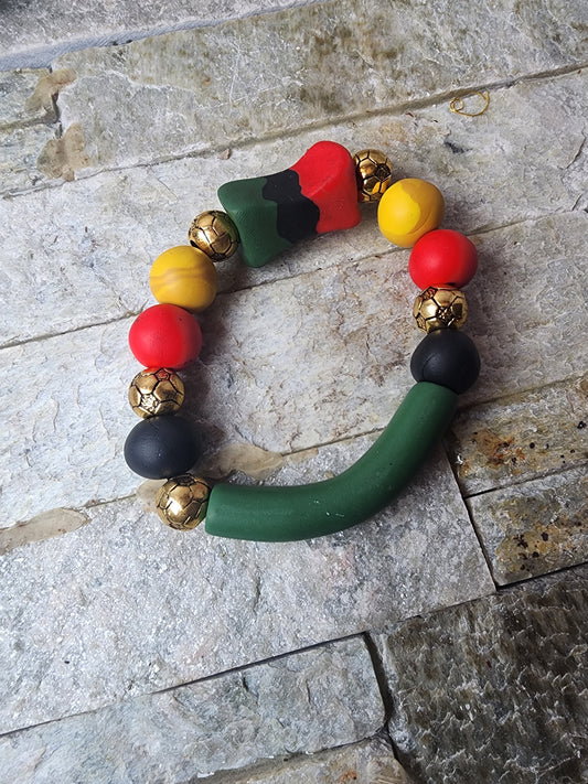 Pan-African colored polymer clay bracelets