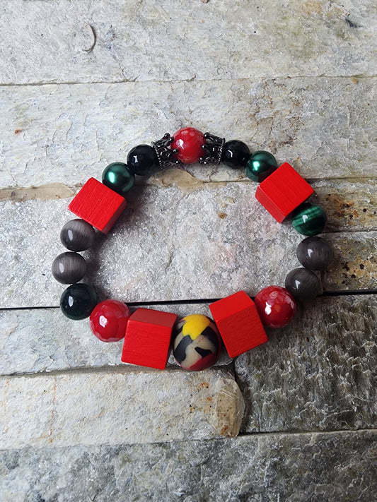 Pan-African colored polymer clay bracelets