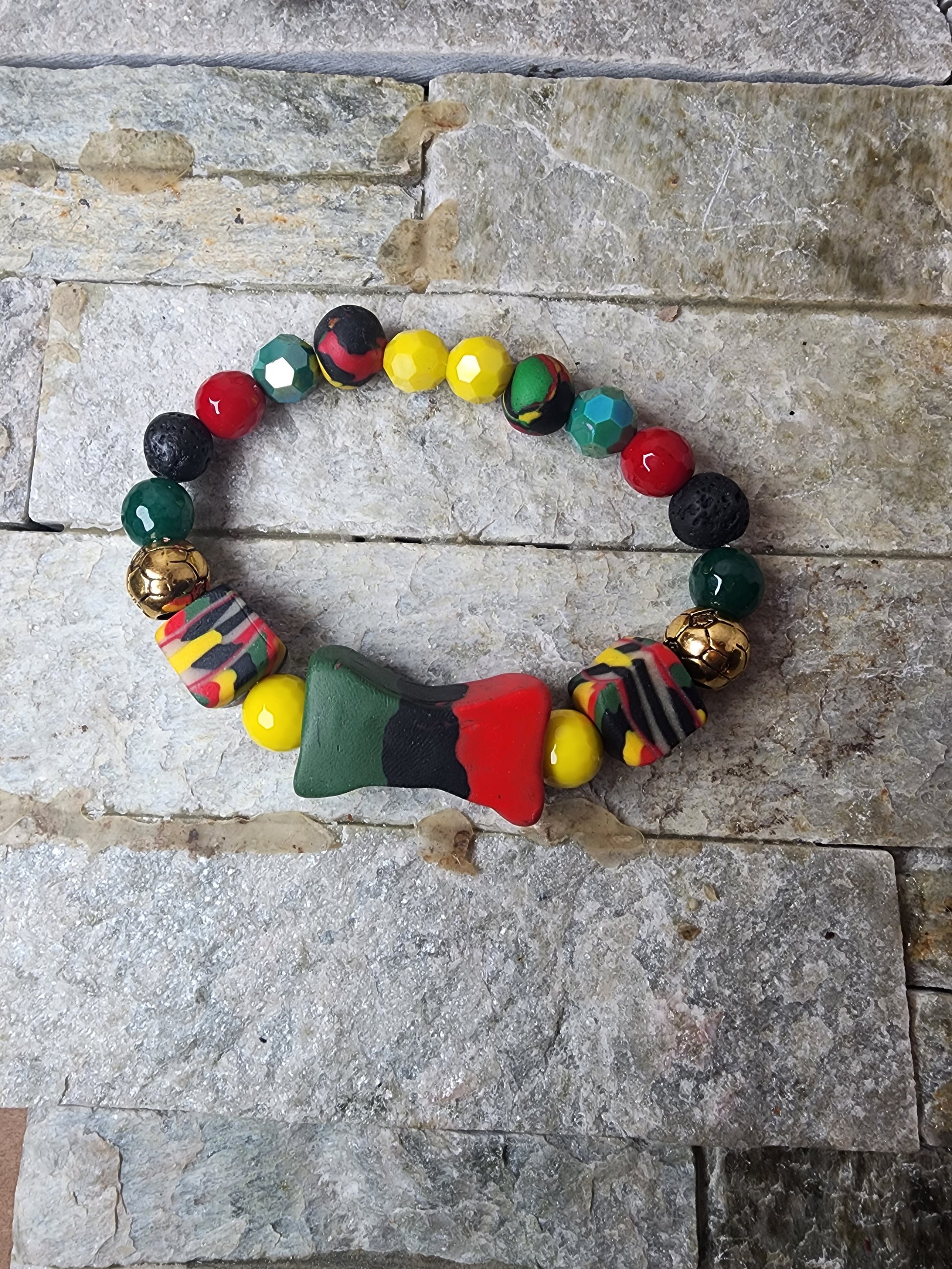 Pan-African colored polymer clay bracelets