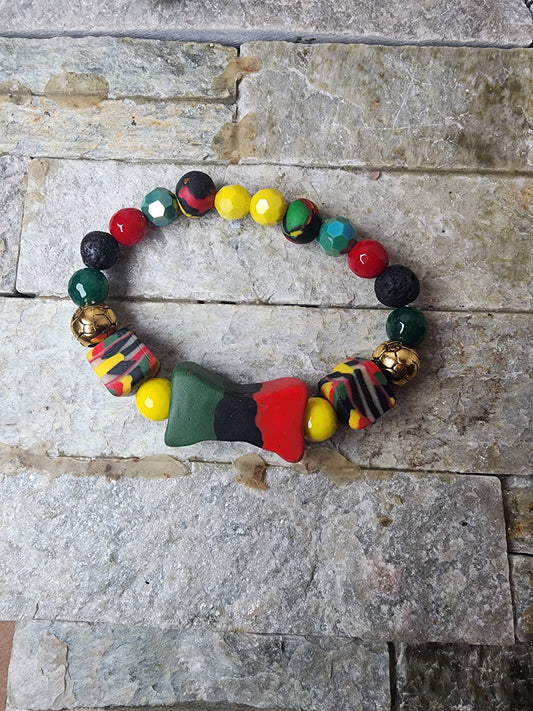 Pan-African colored polymer clay bracelets
