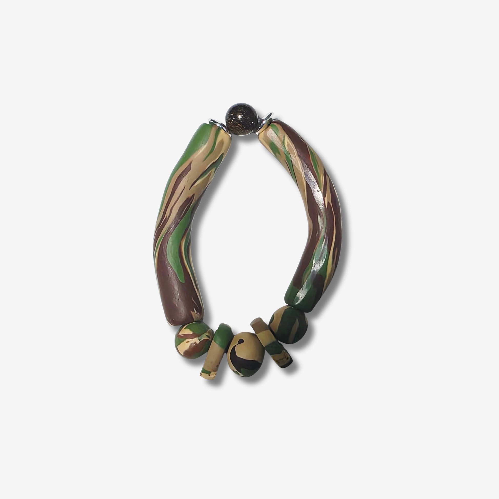 Ivory tone polymer clay bracelet handmade by JvOR