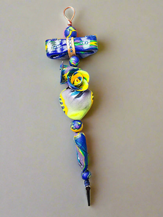 custom polymer clay clips in bold colors